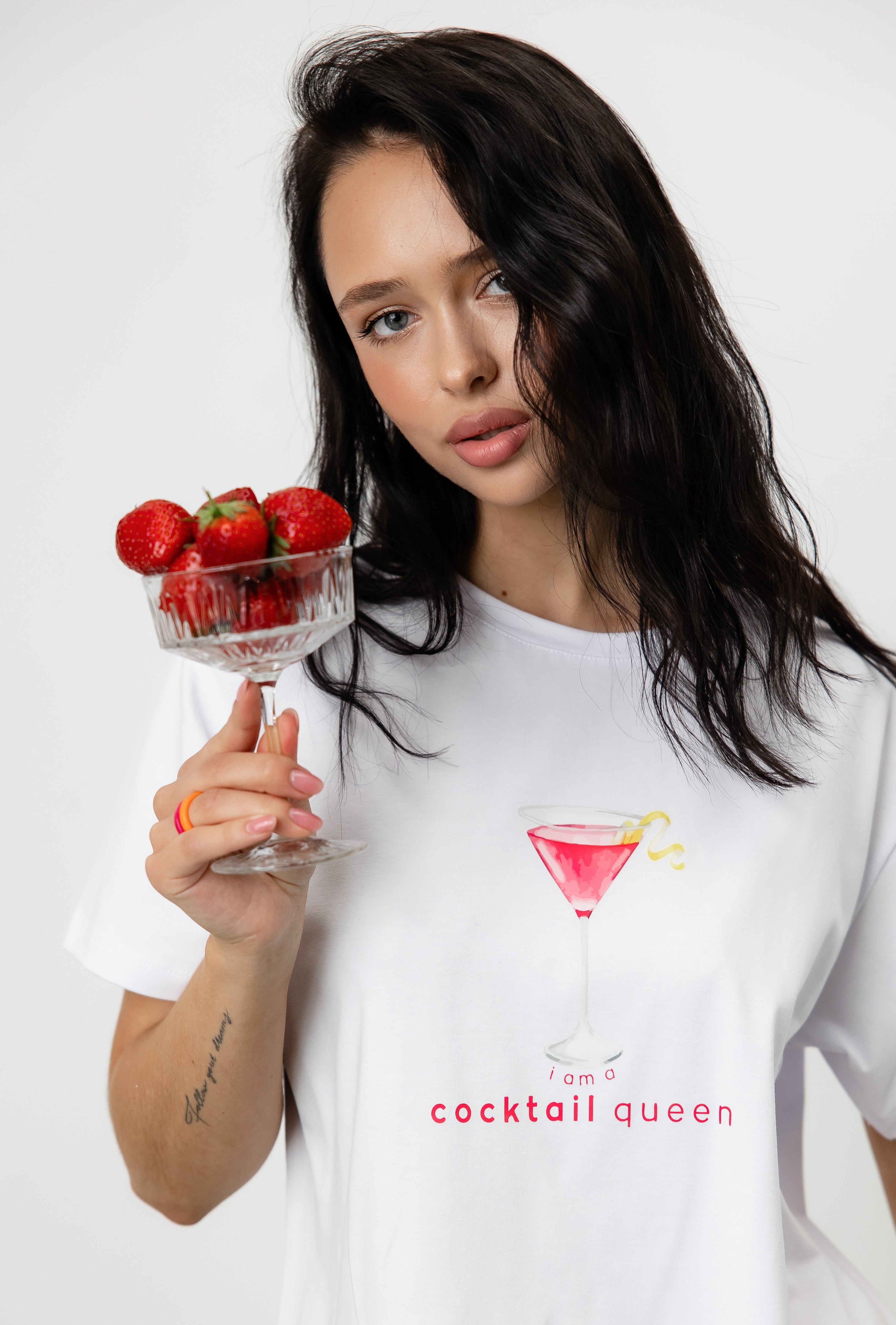 Футболка з принтом Cocktail queen
