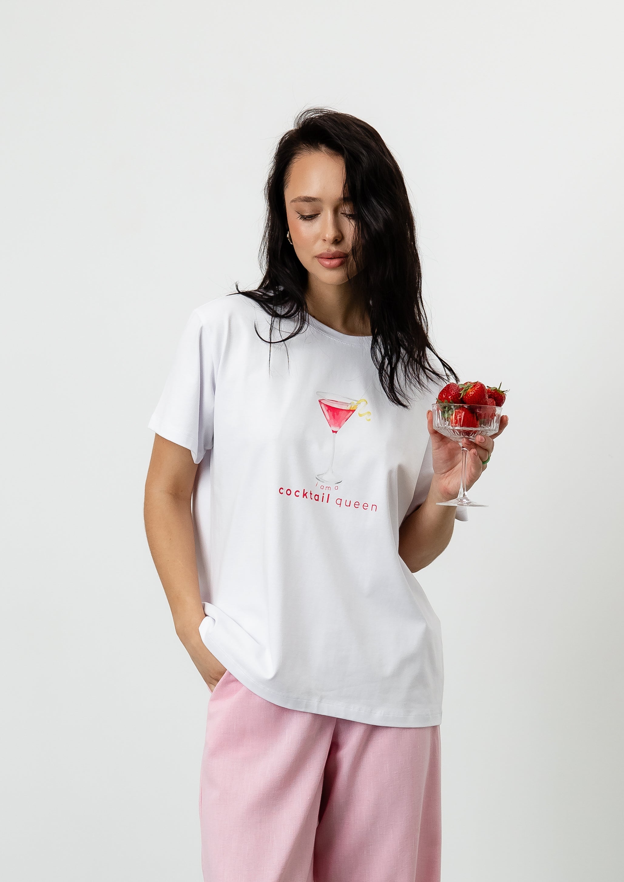 Футболка з принтом Cocktail queen