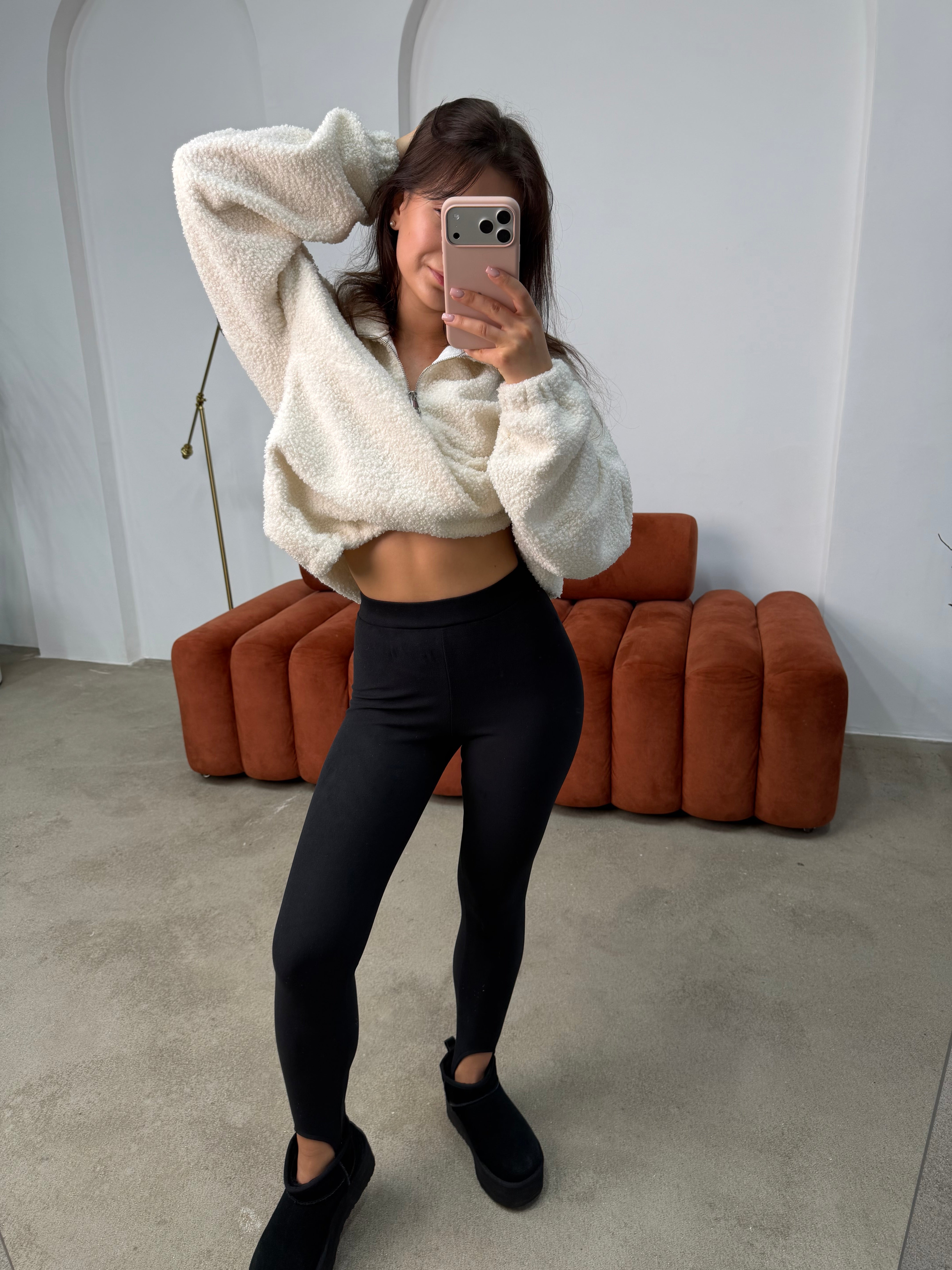 Теплі лосини зі штрипкою чорний