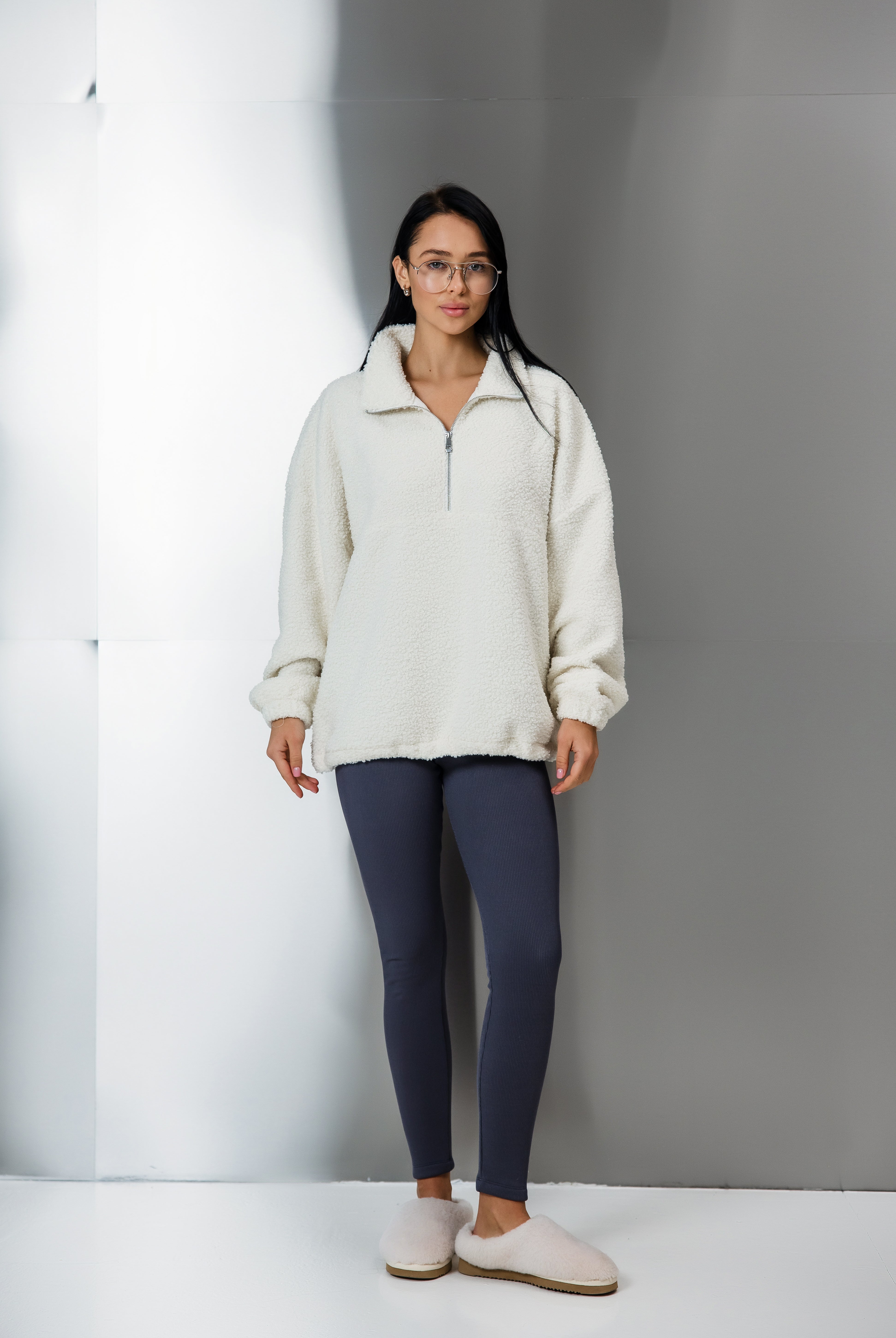 Флісова тедді-кофта молочний