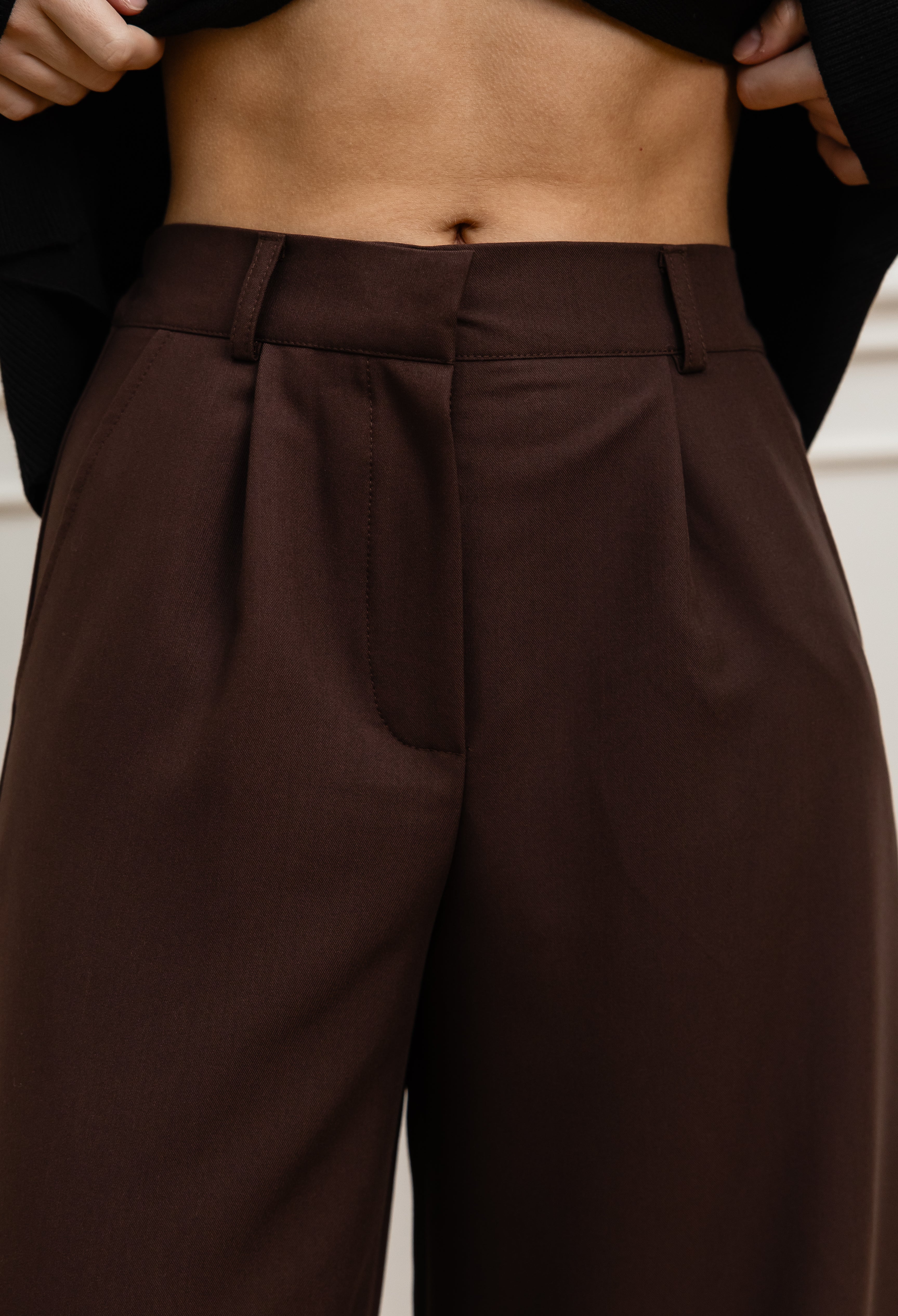 Класичні брюки-палаццо шоколад