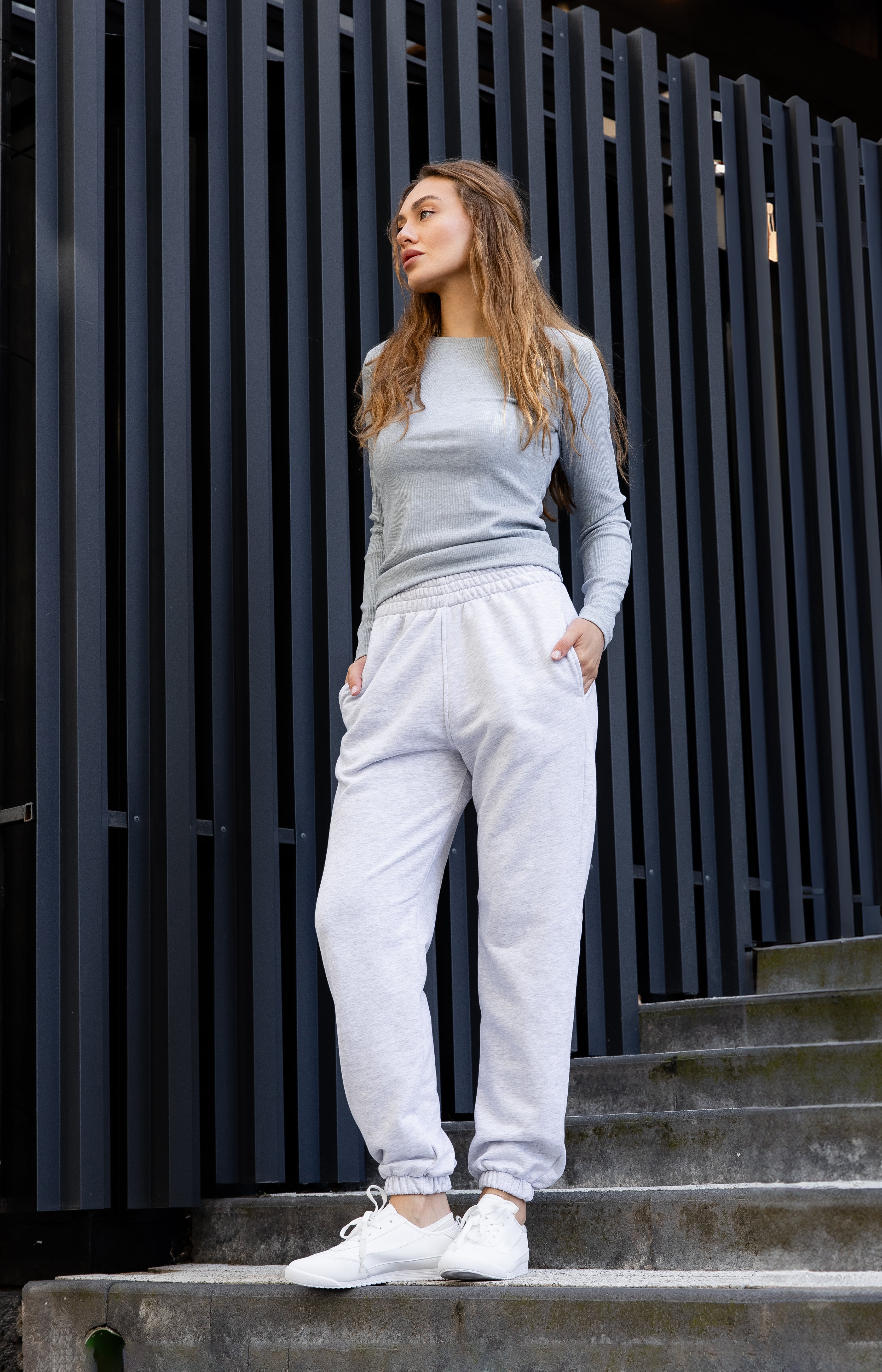 Базові джогери сірий меланж