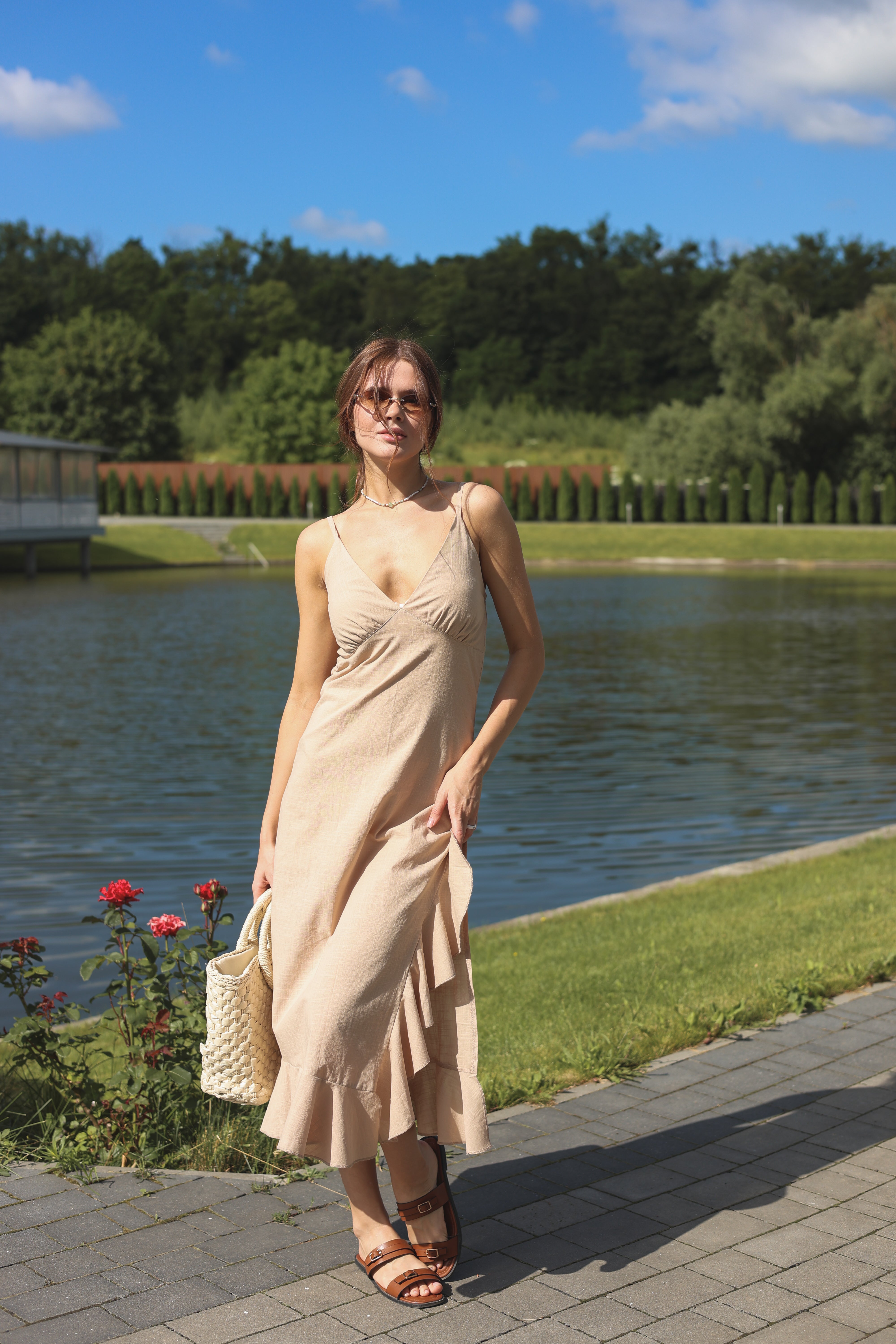 Лляна сукня «Luna» бежевий