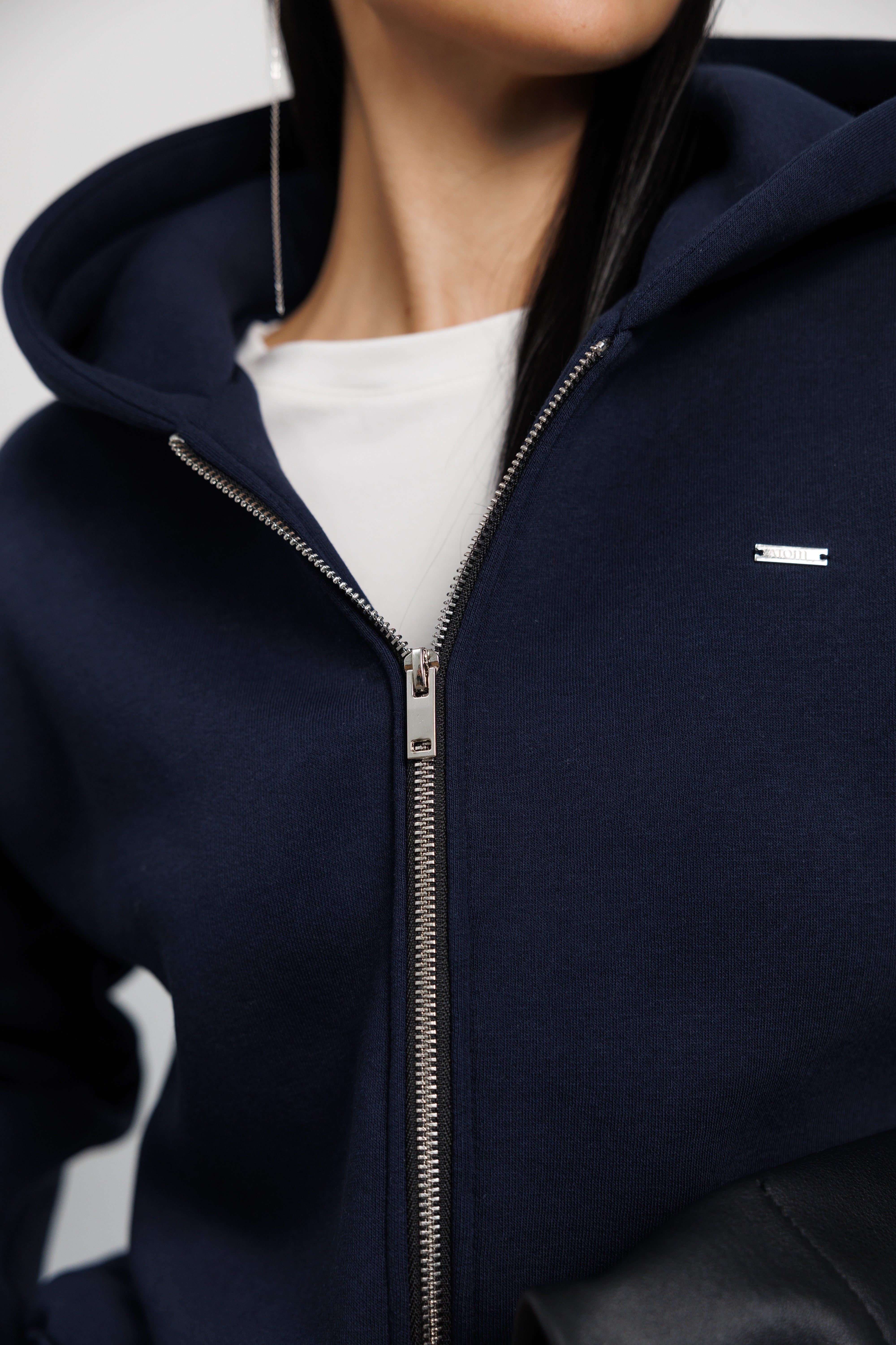 Утеплене zip-худі синій