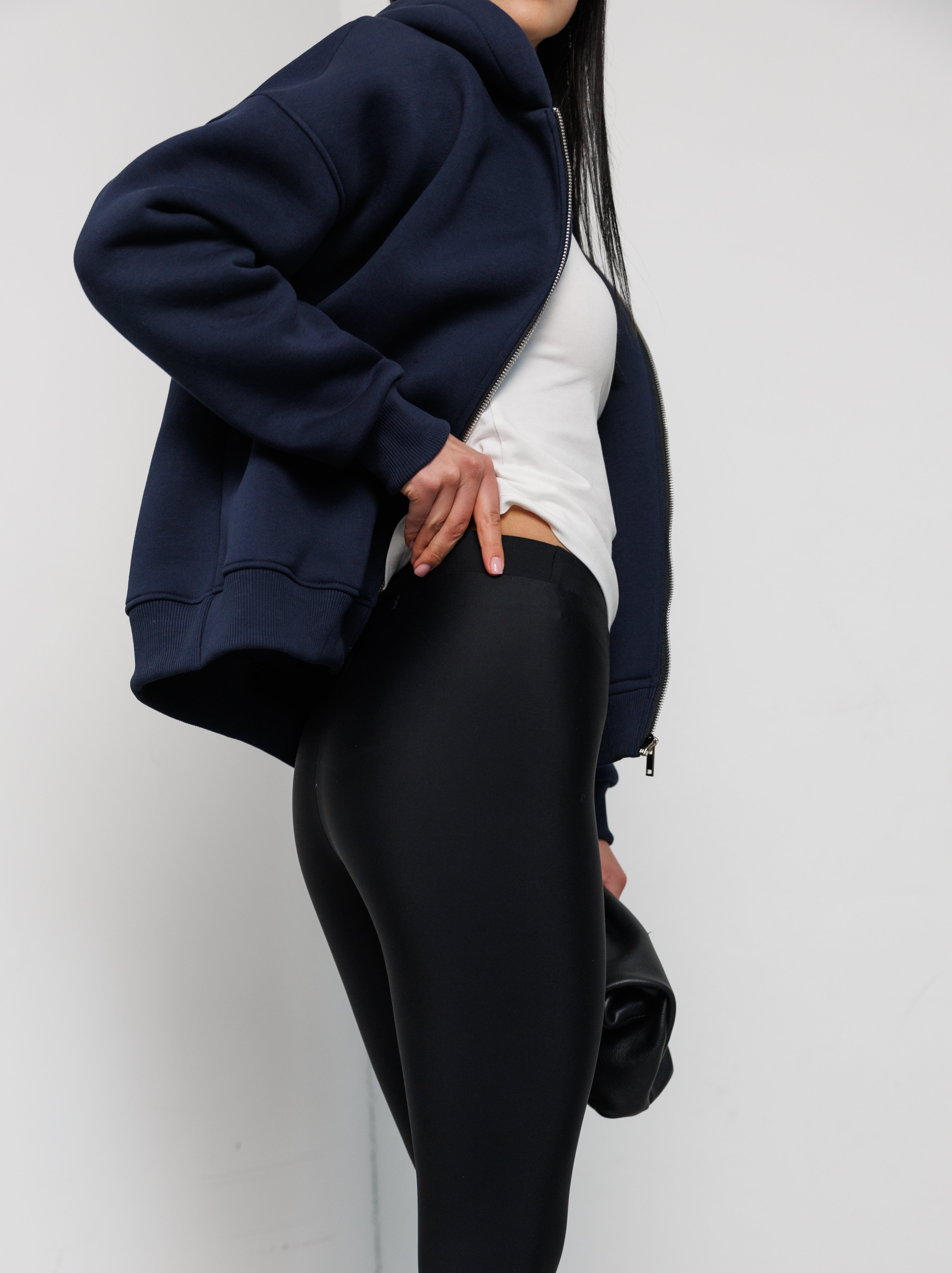 Утеплене zip-худі синій