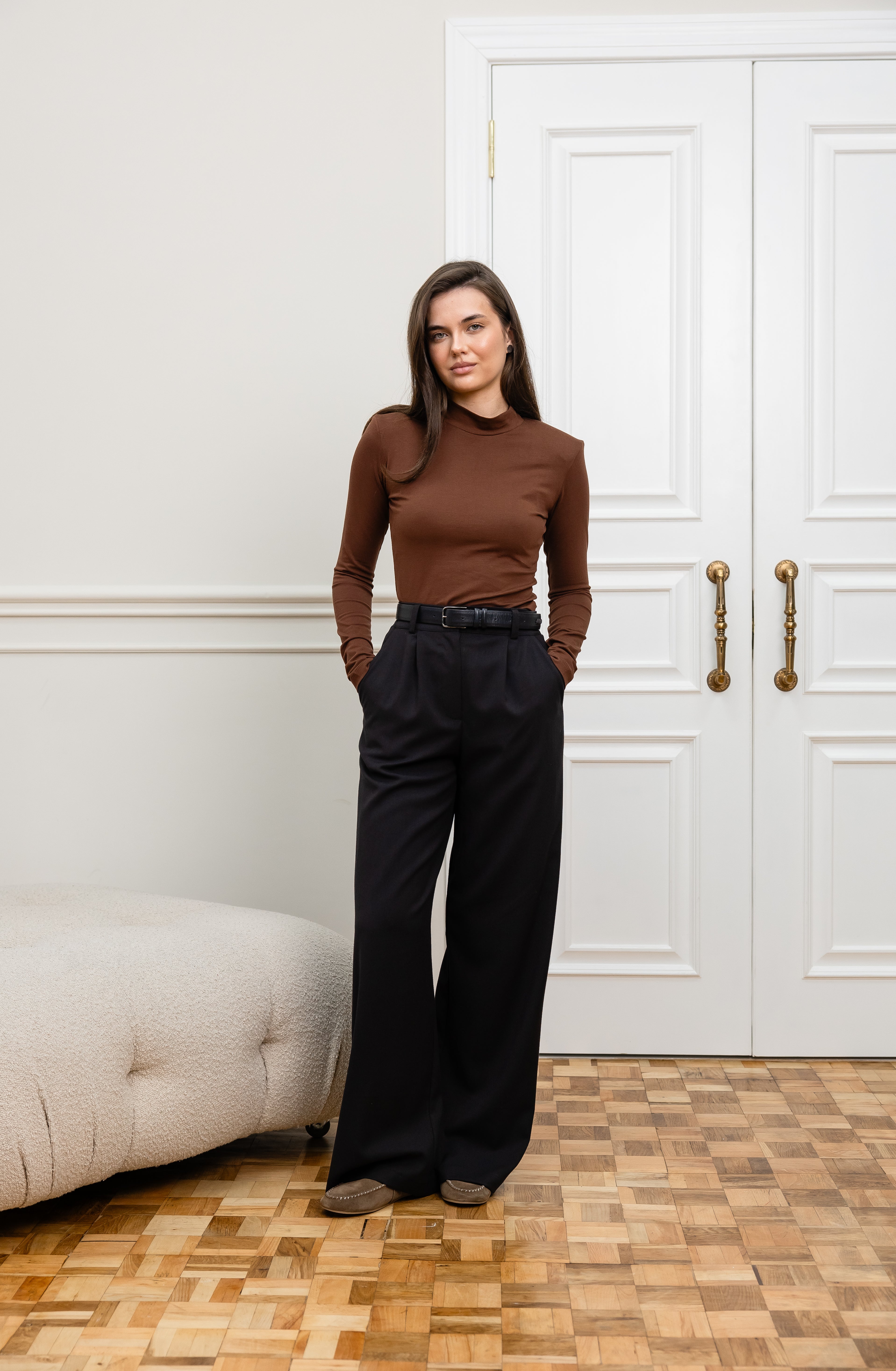 Лонг із підплічниками шоколад