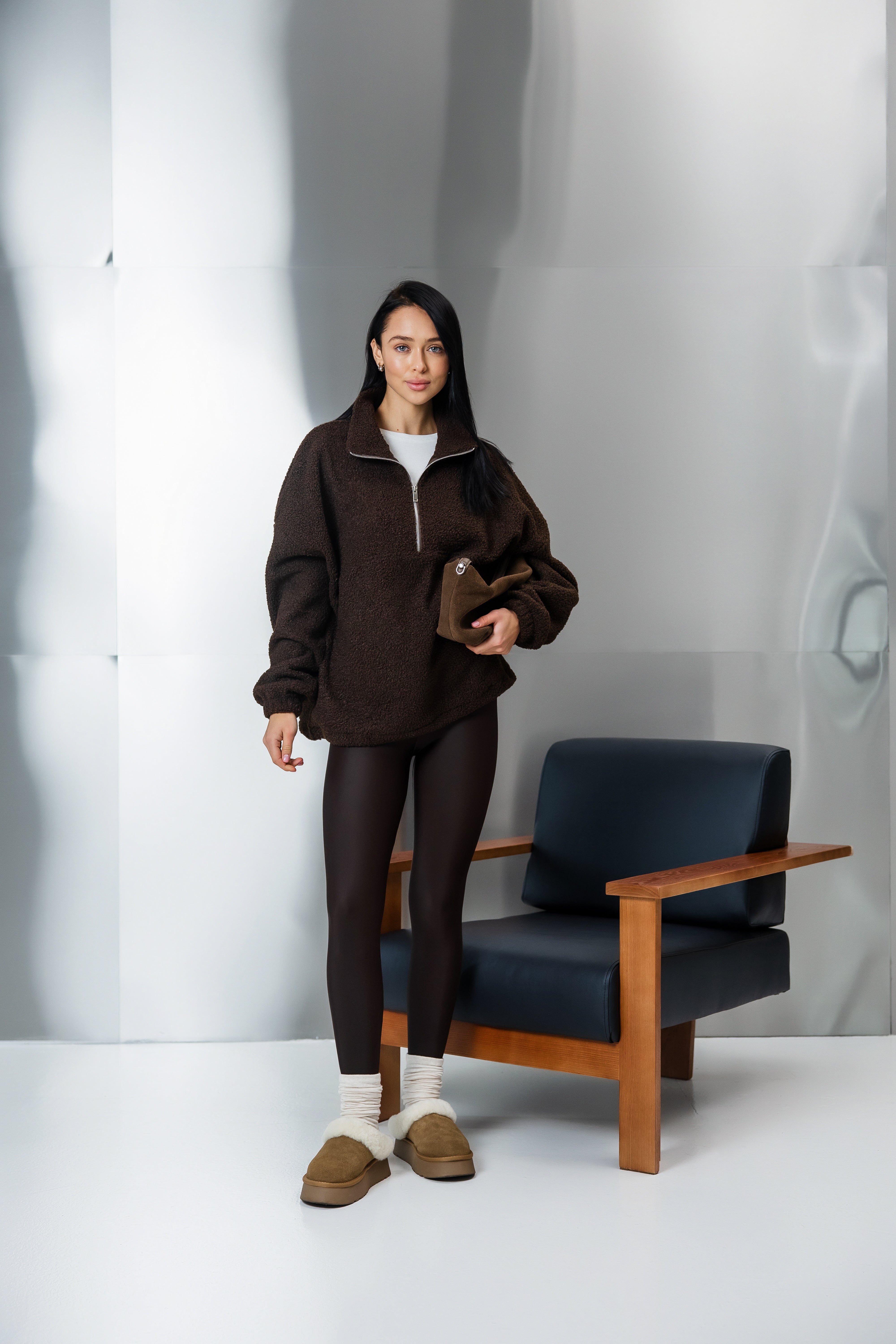 Флісова тедді-кофта шоколад