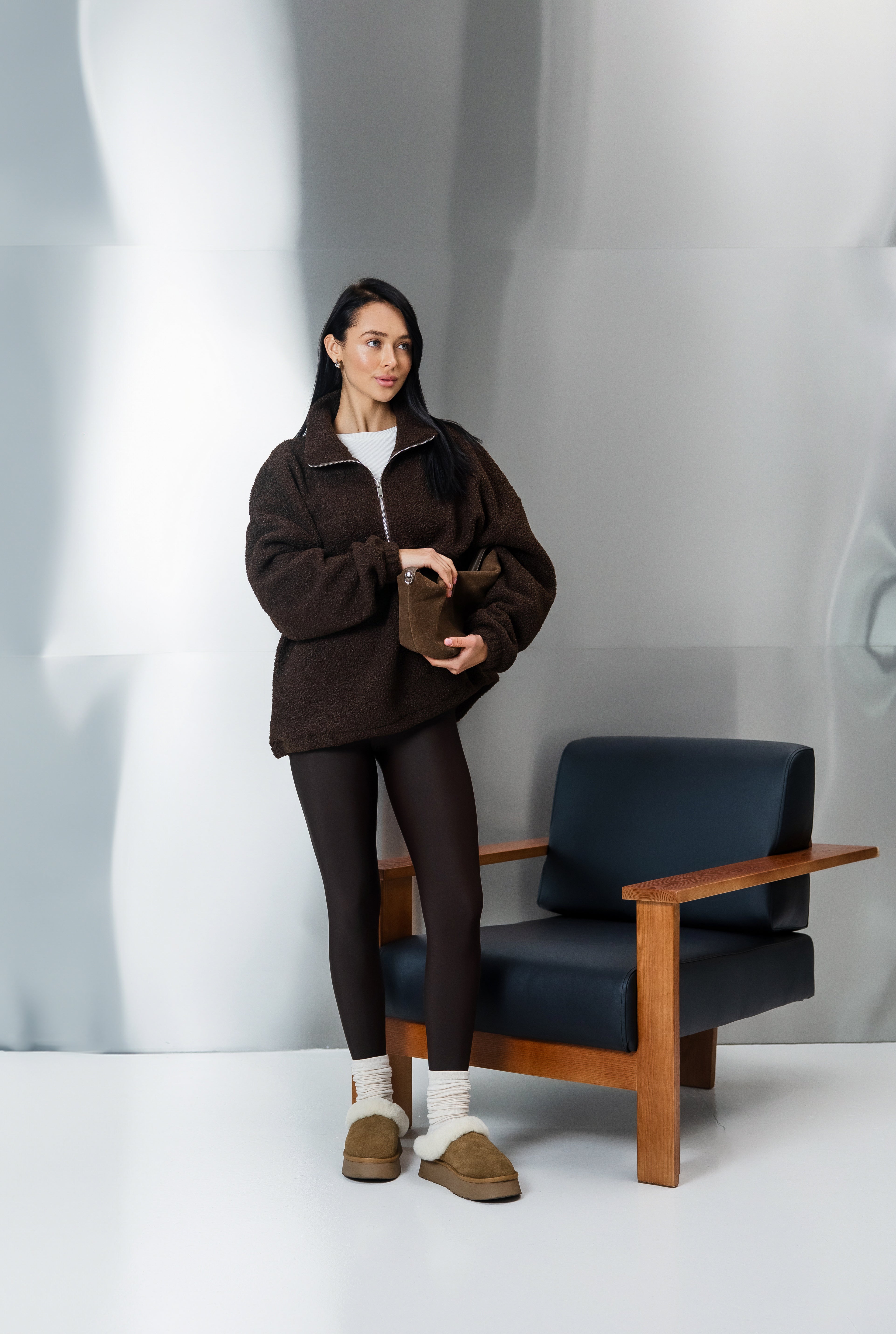 Флісова тедді-кофта шоколад