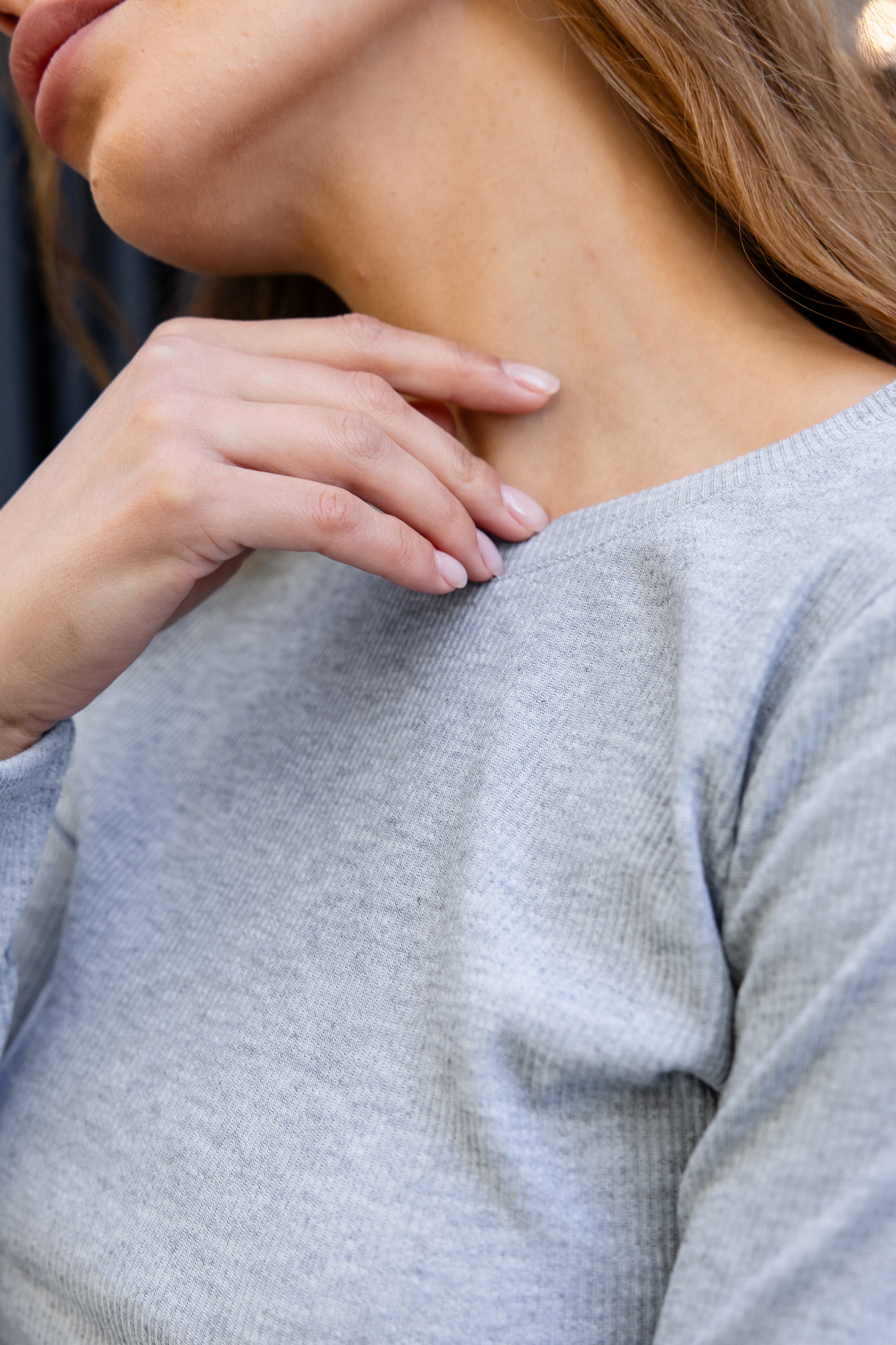 Лонг у рубчик сірий меланж