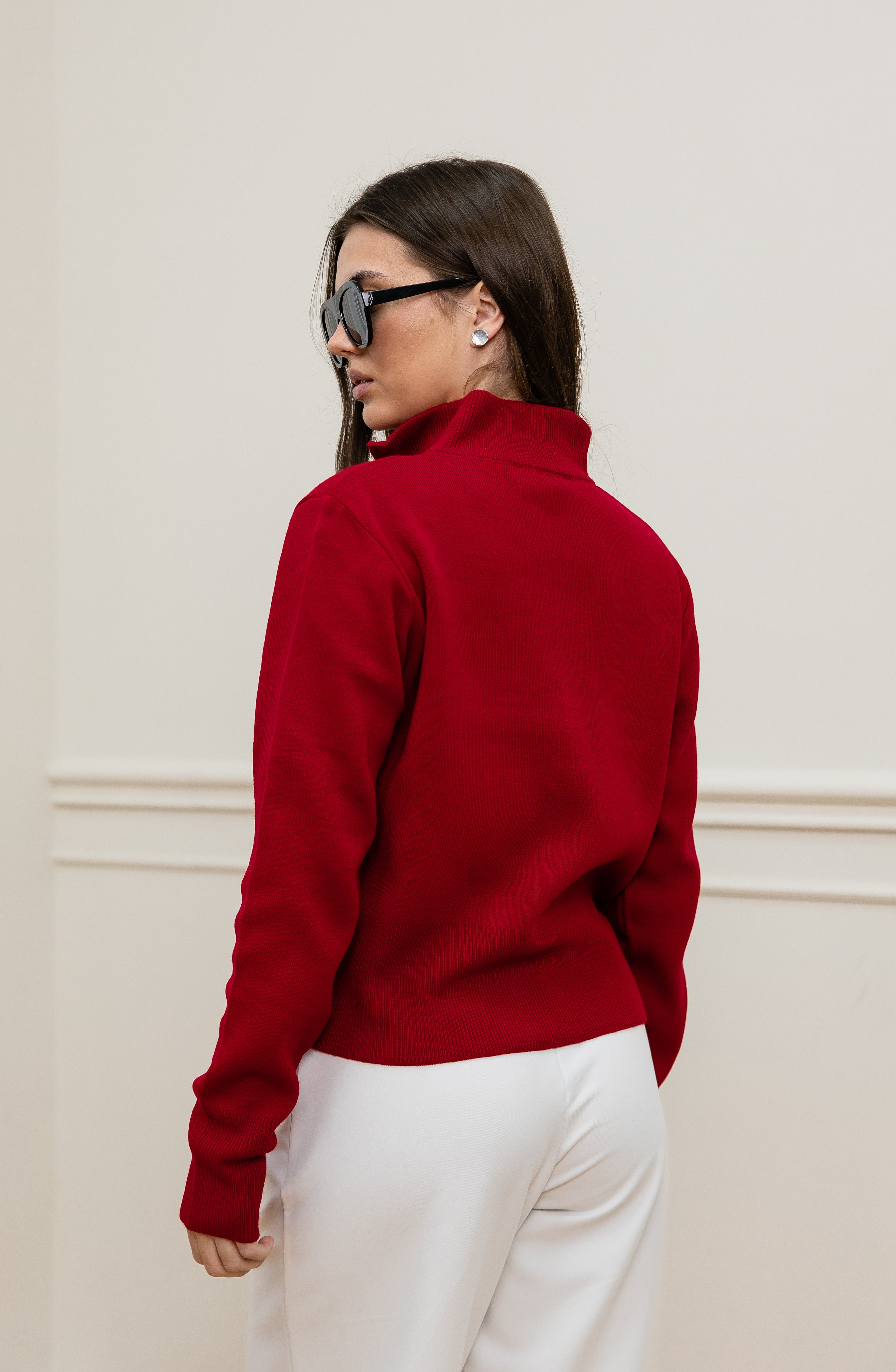 Джемпер на блискавці червоний