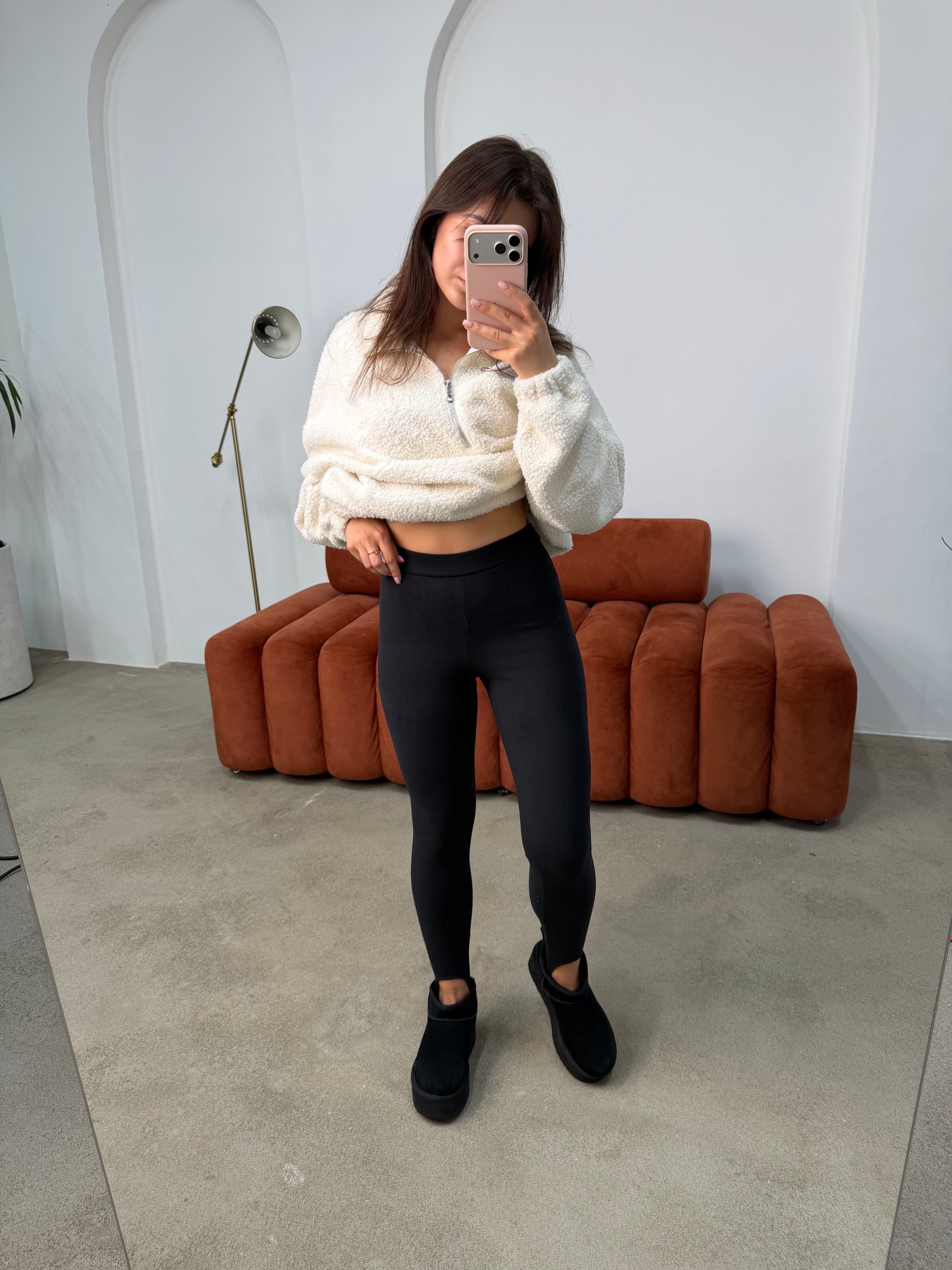 Теплі лосини зі штрипкою чорний