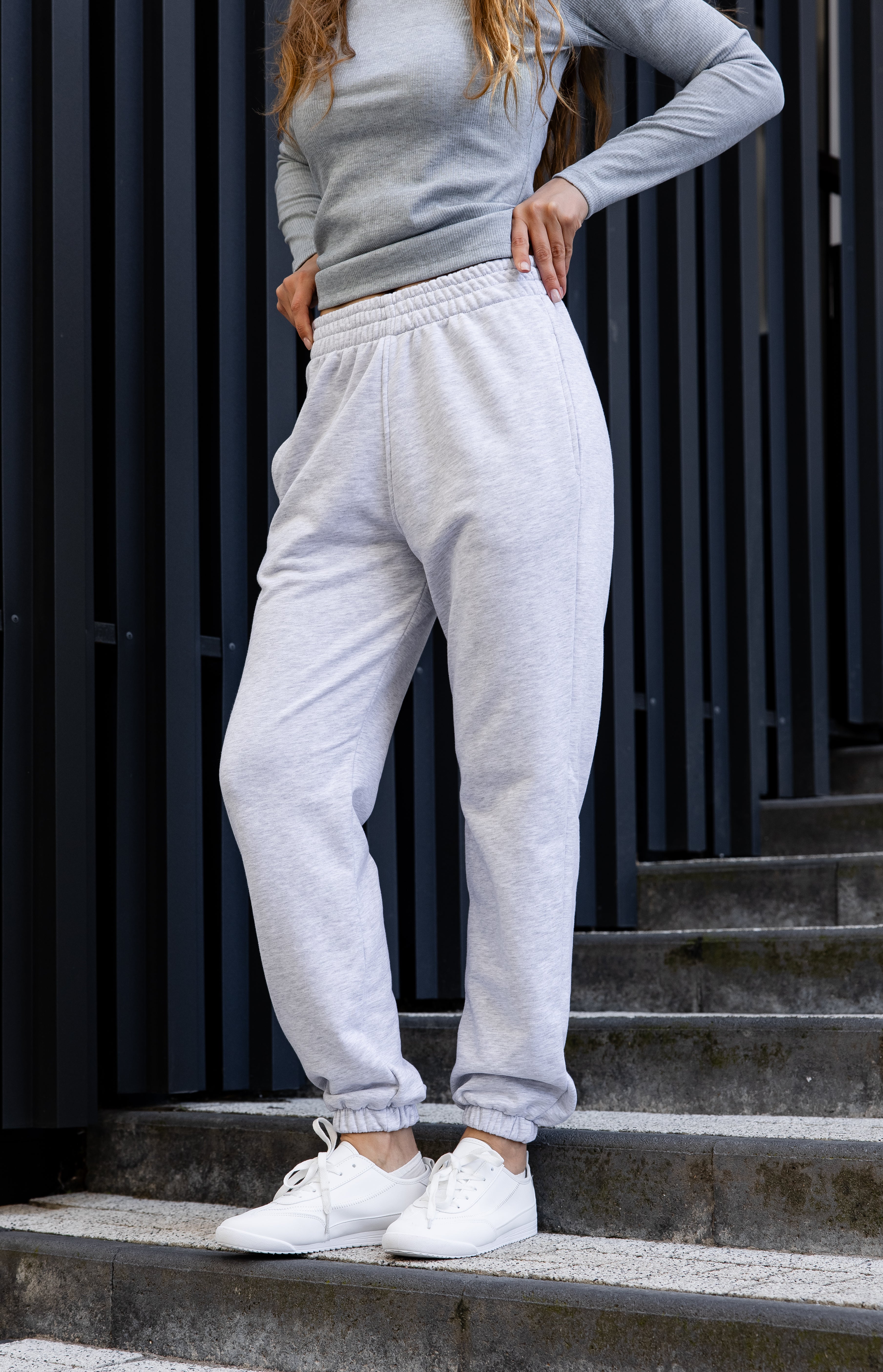 Базові джогери сірий меланж