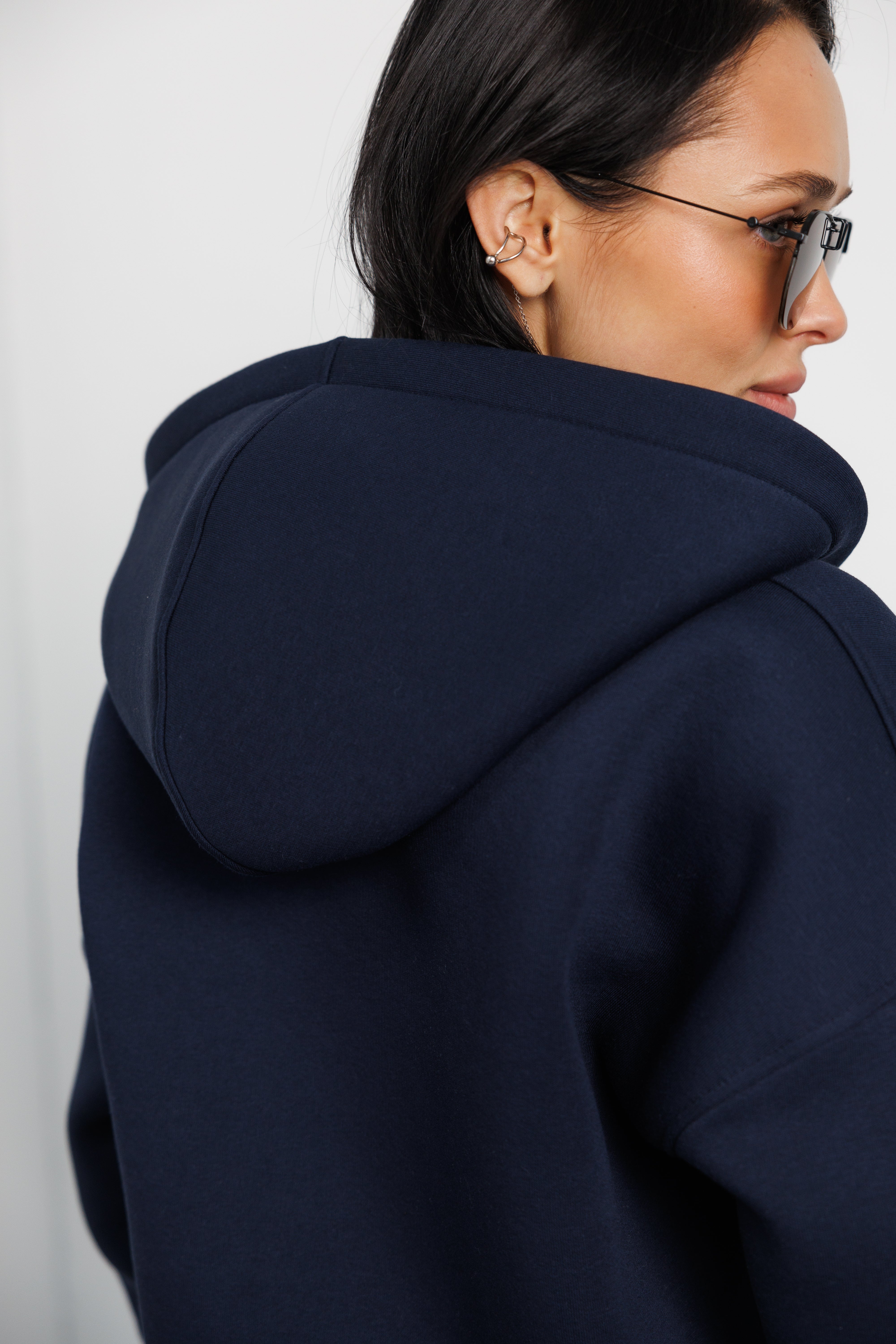 Утеплене zip-худі синій