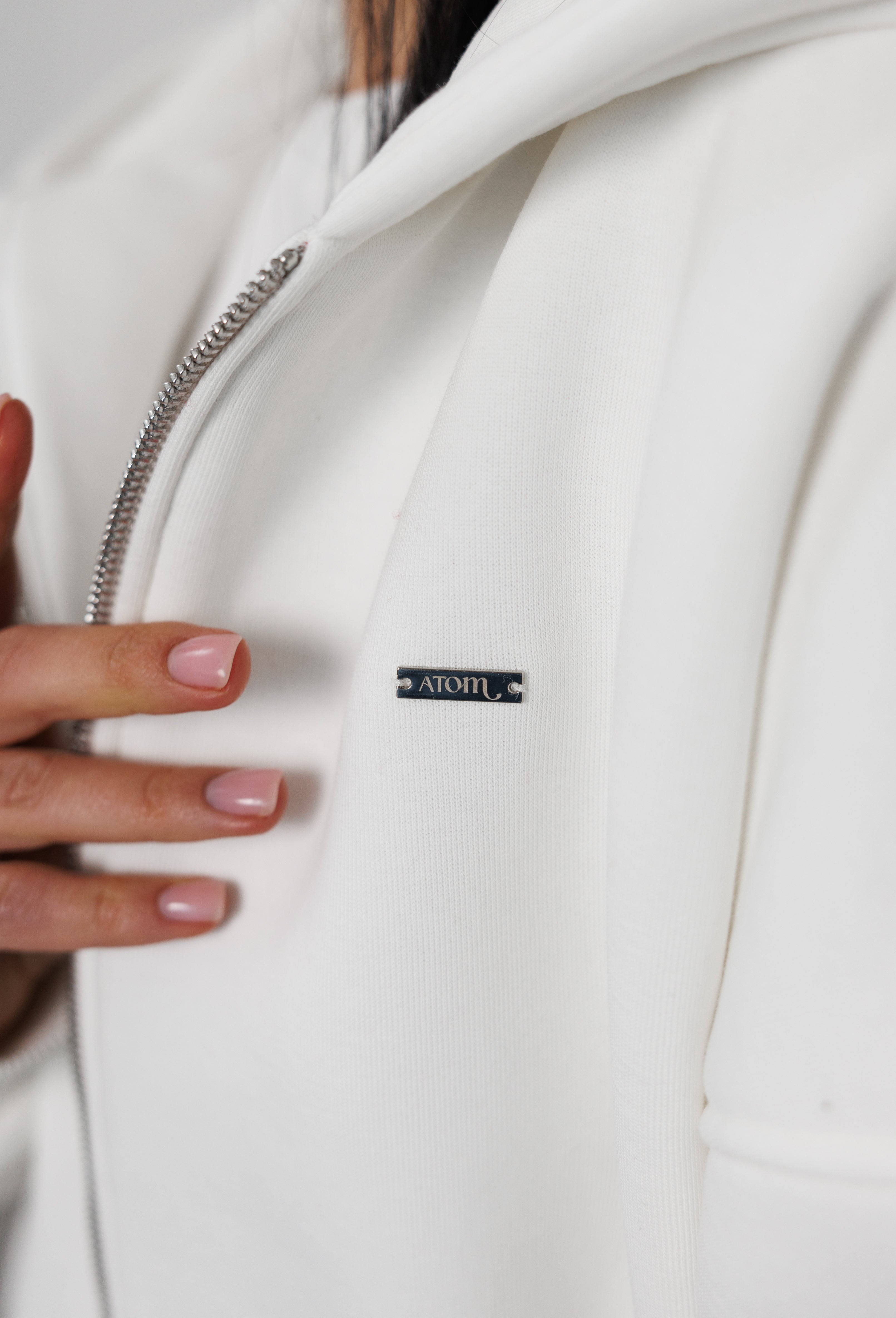 Утеплене zip-худі молочний