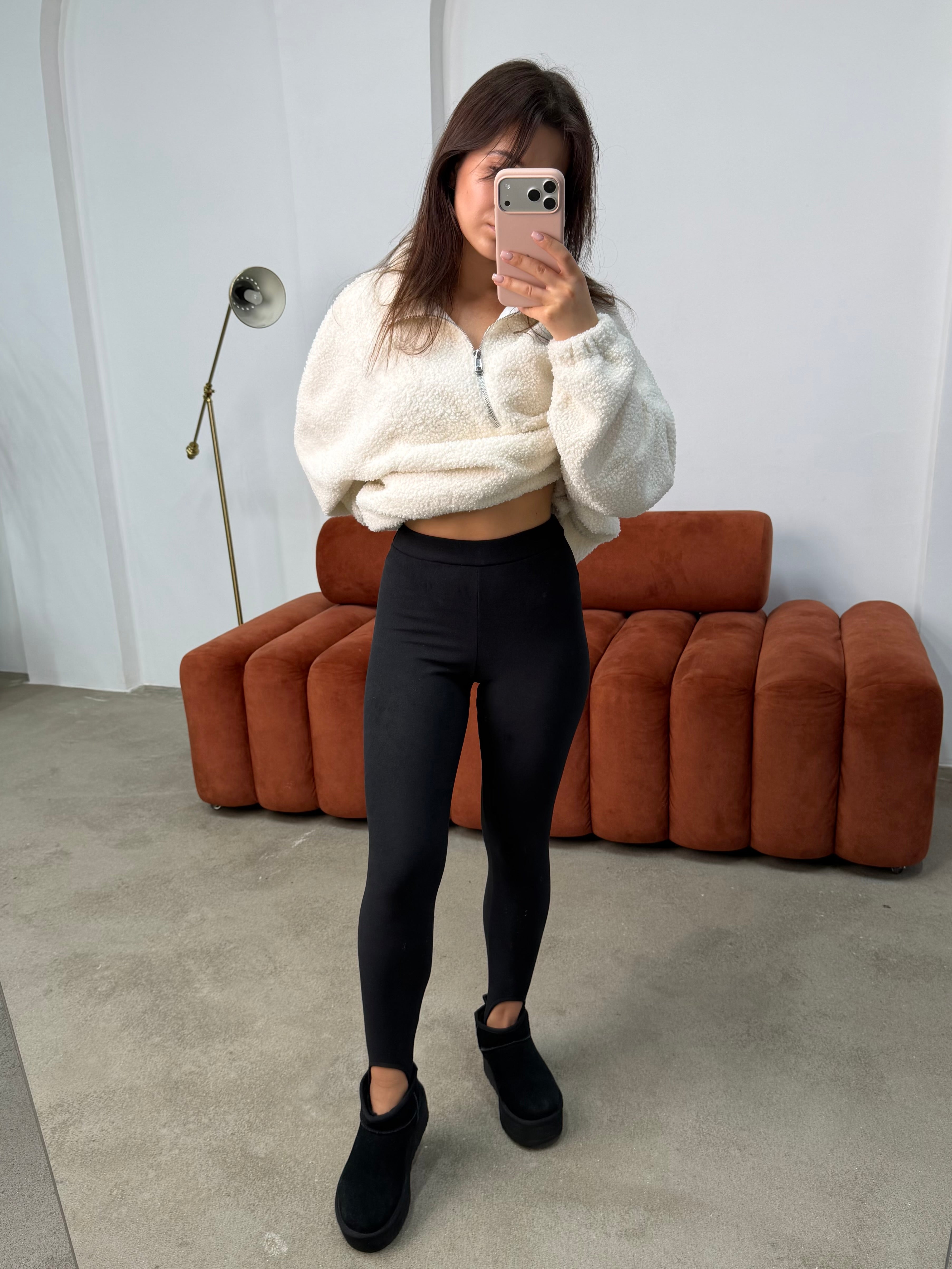 Теплі лосини зі штрипкою чорний