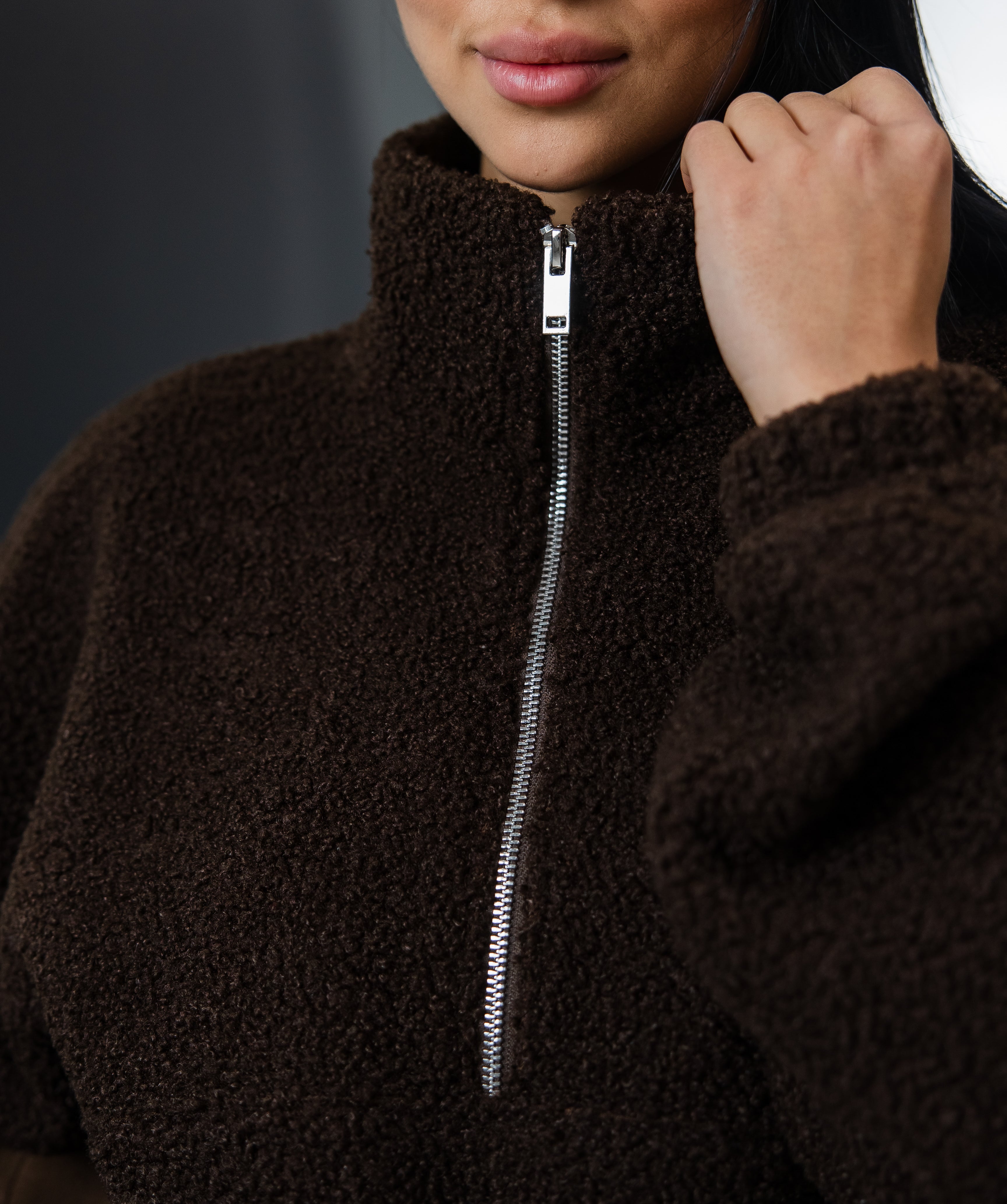 Флісова тедді-кофта шоколад